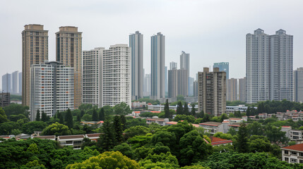 Fototapeta premium Chinese urban architectural scenery,created with Generative AI tecnology.