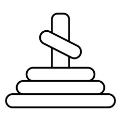 Illustration of Pyramid Rings design Line Icon