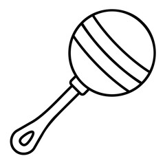 illustration of Rattle design Line Icon
