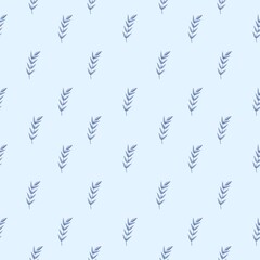 Obraz premium Leaves barley seaweed seamless pattern wallpaper background retro classic coquette cottage minimal