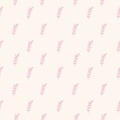 Leaves barley seaweed seamless pattern wallpaper background retro classic coquette cottage minimal