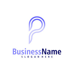 Letter P logo design vector. Creative Initial P logo concepts template