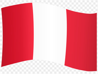 Obraz premium Peru flag wave isolated on png or transparent background vector illustration.