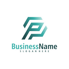Letter P logo design vector. Creative Initial P logo concepts template