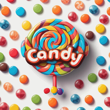Candy cartoon Logo Design Very Cool