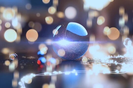 Crystal ball with bokeh background 