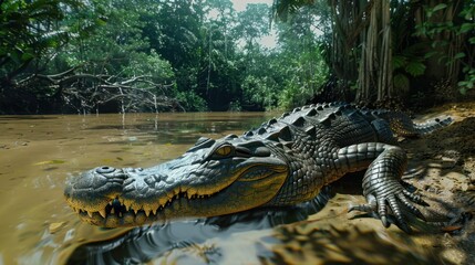 Adult head of the  Crocodile in Honduras.
