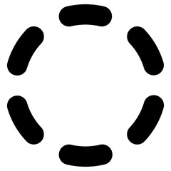 dashed circle icon, simple vector design - obrazy, fototapety, plakaty