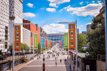 View over the walkway towards Wembley Park Stadium