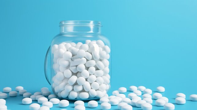 a jar of white pills