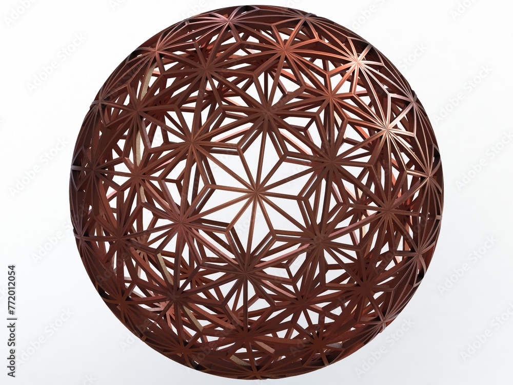 Poster wireframe shape geometric star pattern ball 3d print model