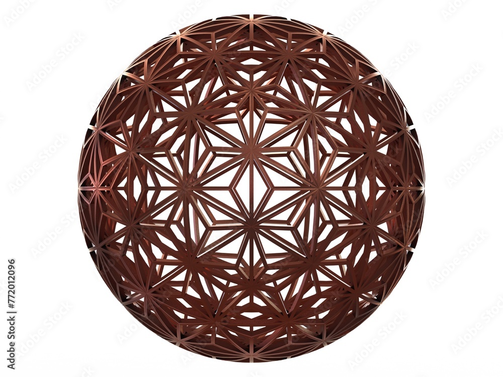 Poster wireframe shape geometric star pattern ball 3d print model