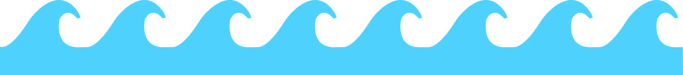 Blue wave icon in fill flat style. Wave illustration sign can be used for web, mobile app. Ocean symbol. Water sea element, Ocean liquid curve flowing swirl storm isolated on transparent background.