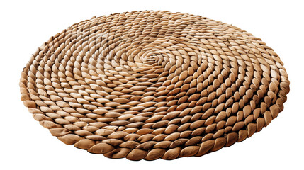 Obraz premium A round braided mat, isolated on a transparent background 