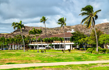 Tropical golf course in Hawaii Kai on Oahu Island, United States
