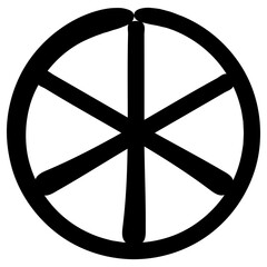 dharma wheel icon, simple vector design