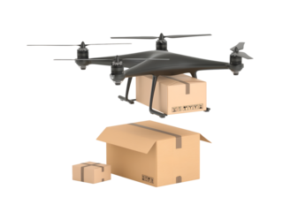 Drone delivering a package