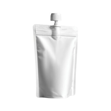 white blank doypack food bag packaging on Isolated transparent background png. generated with AI