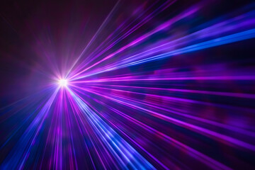 Blue and violet beams on black background