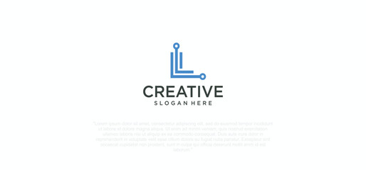 Fototapeta premium collection of Initial L logo Monogram,L template design elements icon set template for company logo.