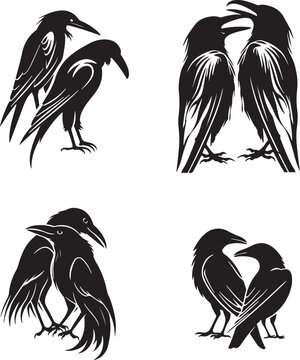 Simple vector logo of the pitch black crow 003