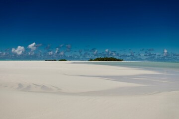 Small islands inside the Aitutaki atoll at Cook Islands