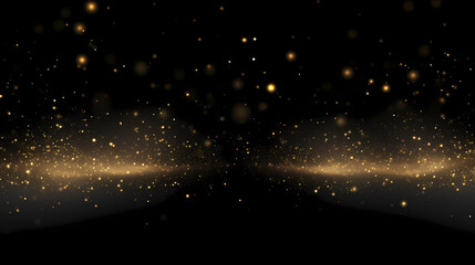 Obraz premium golden scattering lights on black background