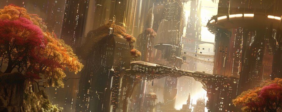 A futuristic Art Nouveau city on Venus
