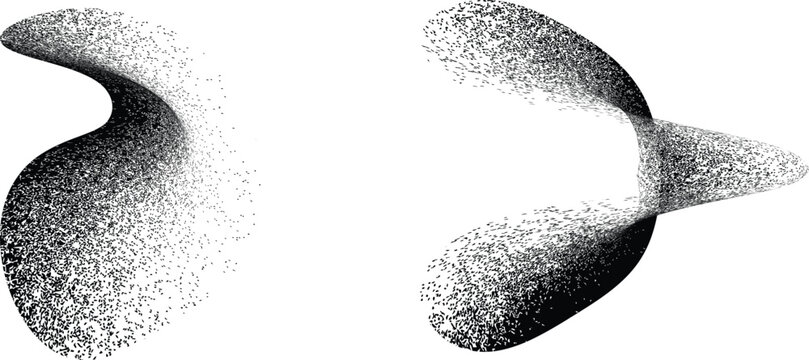 Distorted geometric shape . Minimal art design . Noise destroyed  logo . Trendy grainy shapes . Graph print texture .Spray effect .Grunge texture . Distressed element .vector 