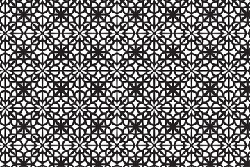 Arabic seamless pattern with arabic and islamic ornament big set on black background	