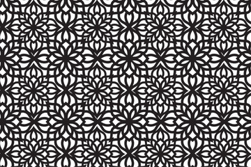 Arabic seamless pattern with arabic and islamic ornament big set on black background  © Laiju Akter