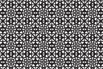 Fototapeta na wymiar Arabic seamless pattern with arabic and islamic ornament big set on black background 