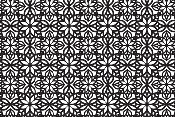 Arabic seamless pattern with  arabic and islamic ornament big set on black background