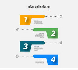 Infographic design for business concept with note papers. Can be used for info graphics, flow charts, presentations, web sites, banners, label template with icons. 4 options or steps.