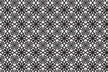 Arabic seamless pattern with arabic and islamic ornament big set on black background	