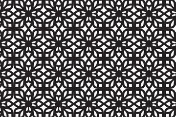 Fototapeta premium Arabic seamless pattern with arabic and islamic ornament big set on black background 
