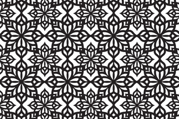 Arabic seamless pattern with  arabic and islamic ornament big set on black background