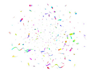 Confetti. Colorful confetti on a transparent background. Festive abstract background. Design element. Vector illustration,eps 10.