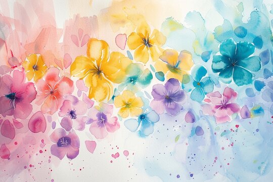 Colorful watercolor clipart perfect for adding a touch of joy and imagination to kids creations ,  low noise