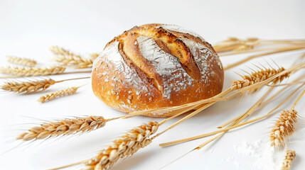 Loaf of bread on isolated white background