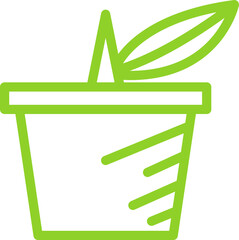 Plant Pot Line Icon