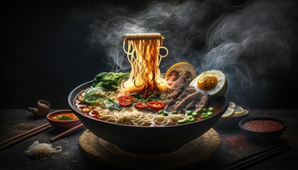 Steamy hot ramen. Generative AI