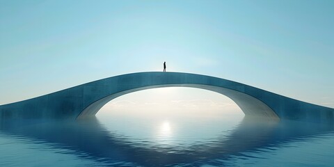 Serene Arch Spanning Over Tranquil Waters A Metaphorical Bridge Connecting Concepts