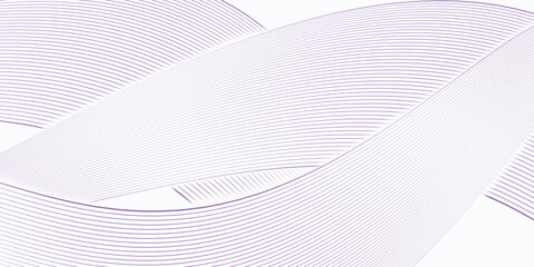 Design elements with purple wavy lines move softly. white backdrop modern style future technology concept. copy space