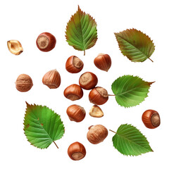 Alpine strawberry and hazelnuts in a still life photography