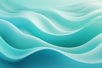 Obraz premium Fluidity in Motion: Sky Blue Abstract Wavy Curves Background