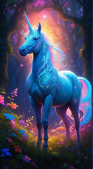 Obraz na płótnie Canvas unicorn in the woods