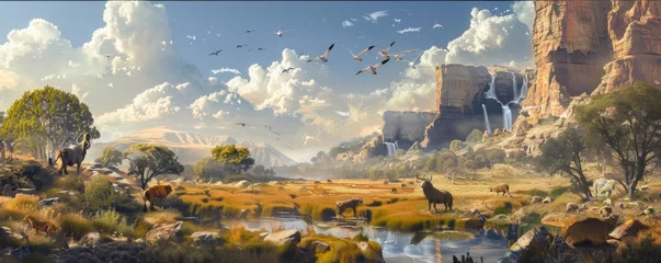 Rollo Wild animals roam an ancient digital landscape © WARIT_S