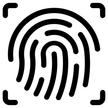 fingerprint scan icon, simple vector design