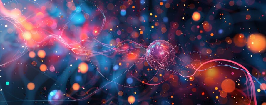 Quantum entanglement illustrated with a splash of neon